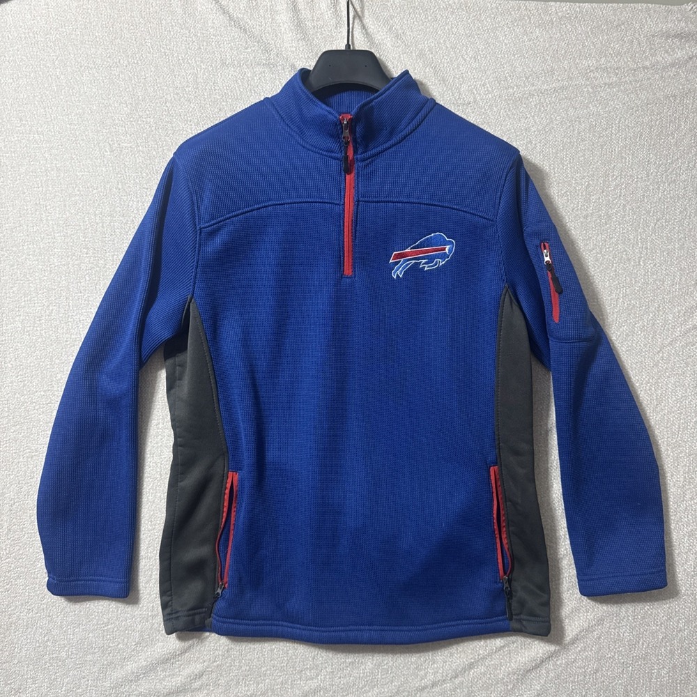 Buffalo Bills NFL Ultra Game 1/4 Zip Waffle Knit Pullover Sweatshirt Men's L